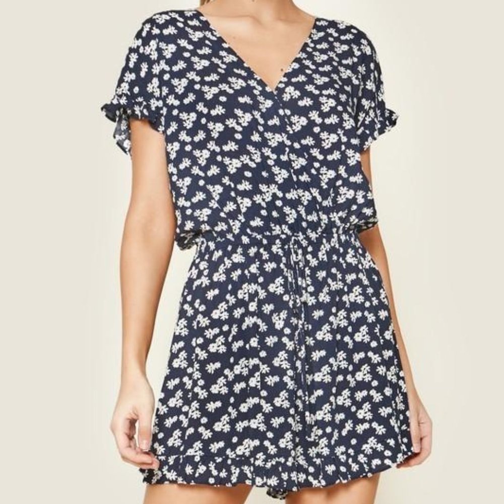 Blue Floral Romper